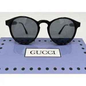 NIB-Gucci 6811 Retro Round Black Acetate/Metal Sunglasses - 49mm Gucci GG1661S 001 Sunglasses - US main image 4